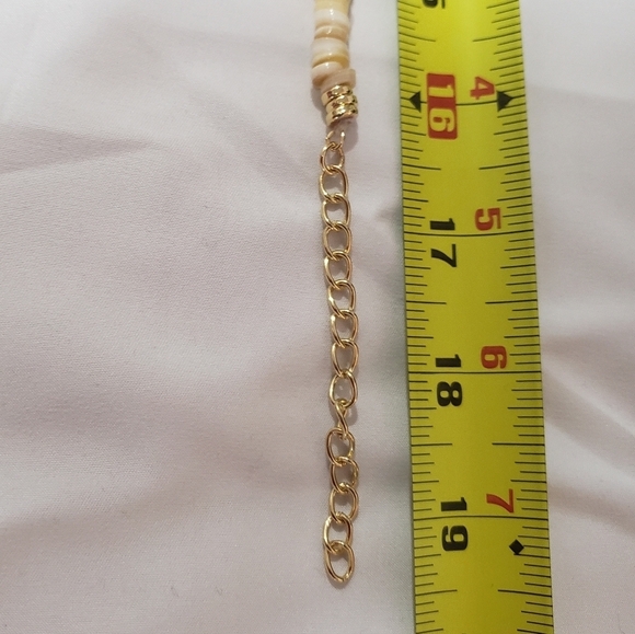 955- Chips Shells And Beads Women's Handmade Necklace And Earrings Gold Plated - Picture 6 of 7